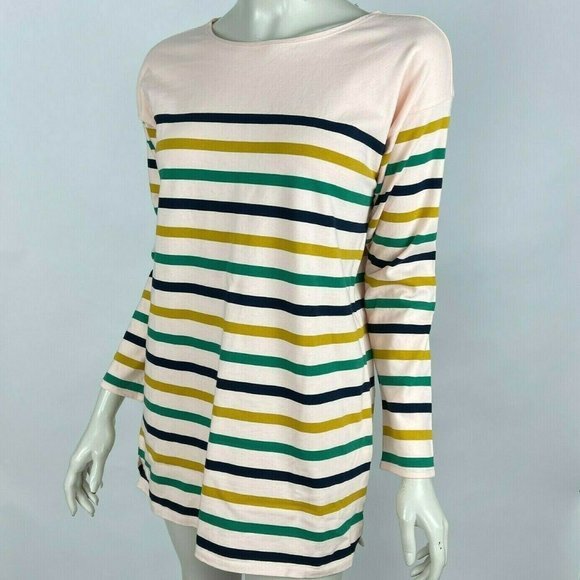 J Crew Striped Boatneck Cotton Tunic Long Sleeve Stretch Pullover Women S NWT - Picture 4 of 10